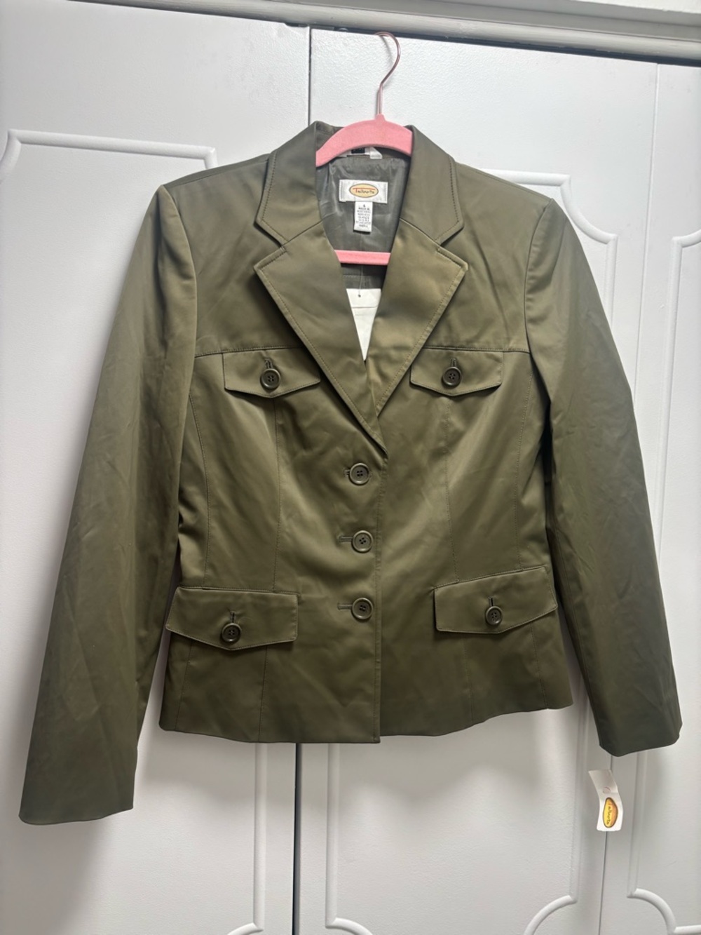 Talbots Olive Green Notched-Lapel Blazer